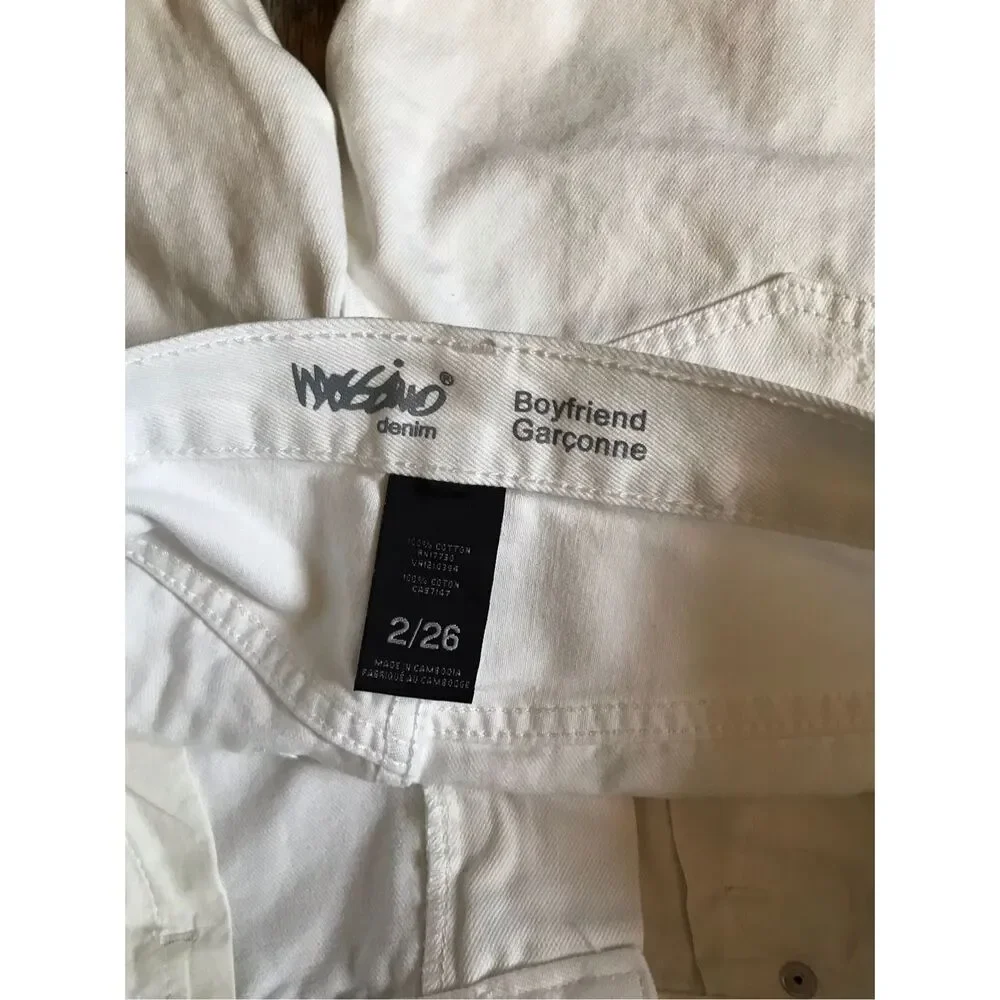 Mossimo Boyfriend Shorts SZ 2 walking shorts White cuffed hem New with tags